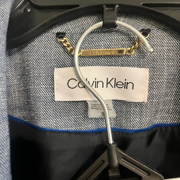 Calvin Klein grey pantsuit blazer 8 pants size 4 modern fit - Picture 2 of 7